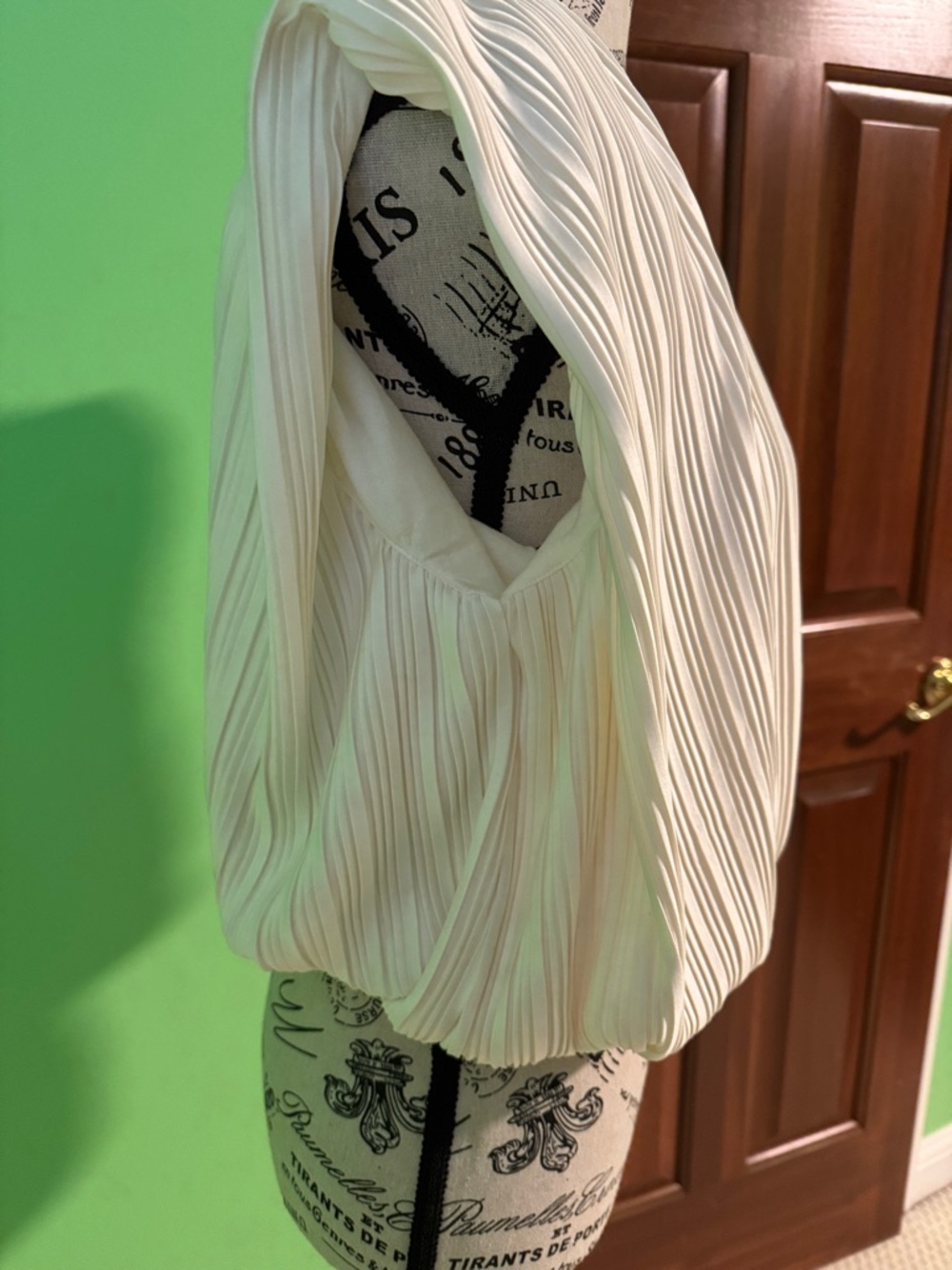 LOFT Ivory Pleated Blouson Top - Picture 3 of 6